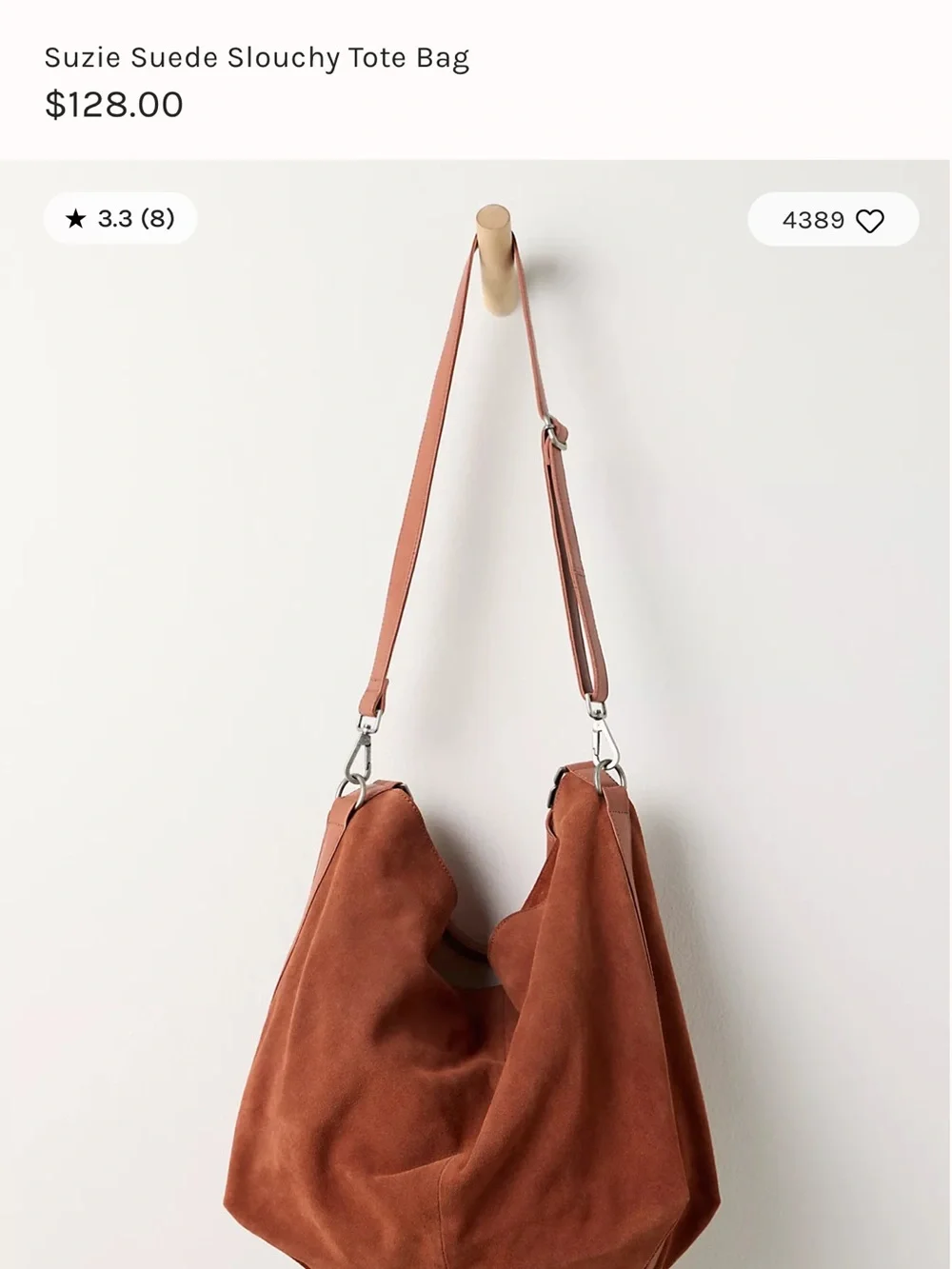 Suzie Suede Slouchy Tote Bag Suede